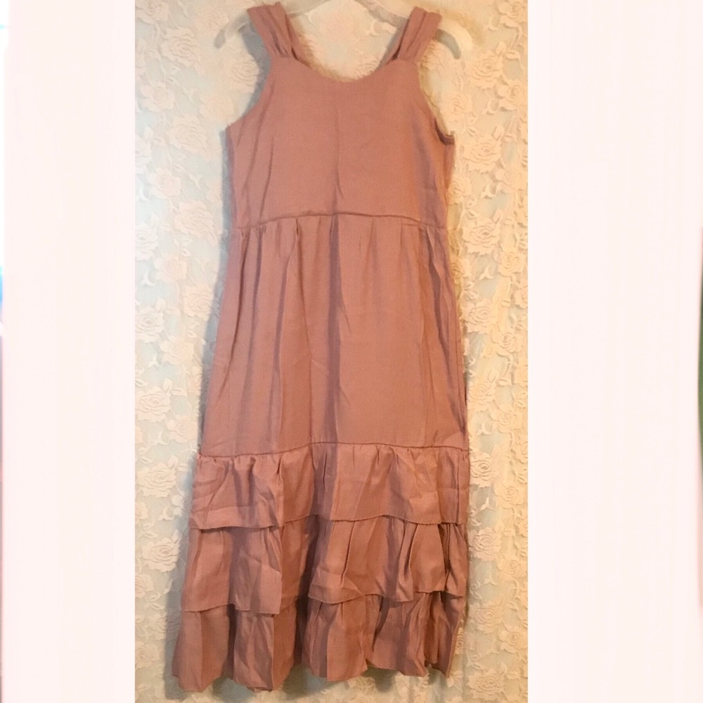 NWT Girls Pink Sleeveless Boutique Maxi Dress- 12